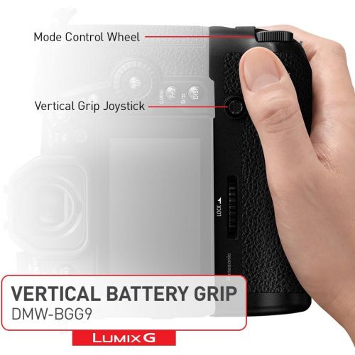 파나소닉 Panasonic Authentic LUMIX G9 Vertical Battery Grip, with Shutter Release & Focus Point Control Joystick, Black (DMW-BGG9)