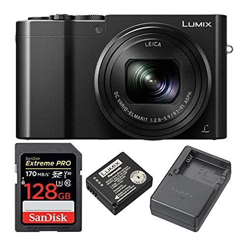 파나소닉 Panasonic DMC-ZS100 20.1MP Camera with DMW-ZSTRV Battery and 128GB Card Bundle