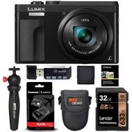 Panasonic Lumix ZS70 20.3 Megapixel, 4K Digital Camera, Touch Enabled 3-inch 180 Degree Flip-Front Display, 30X Leica DC Lens (Black) + DMW-ZSTRV Battery Charger + Lexar 32 GB Card