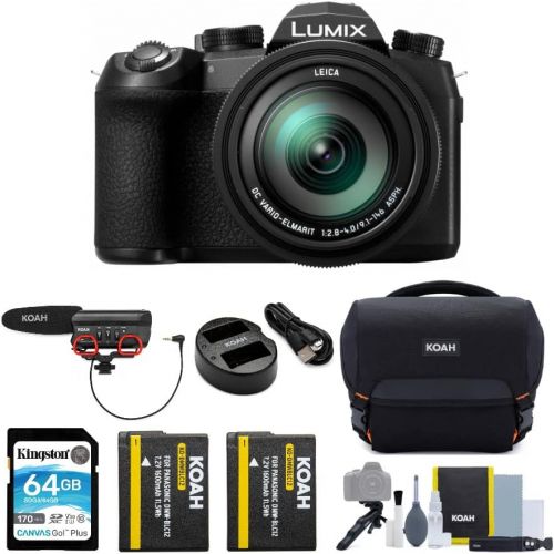 파나소닉 Panasonic LUMIX FZ1000 II 4K 16x Long Zoom Digital Camera Plus Vanguard Havana 21 Bag, 64GB Extreme PRO 170 MB/s, Pro Shotgun Video Mic, 2 Batteries, and Spider Tripod