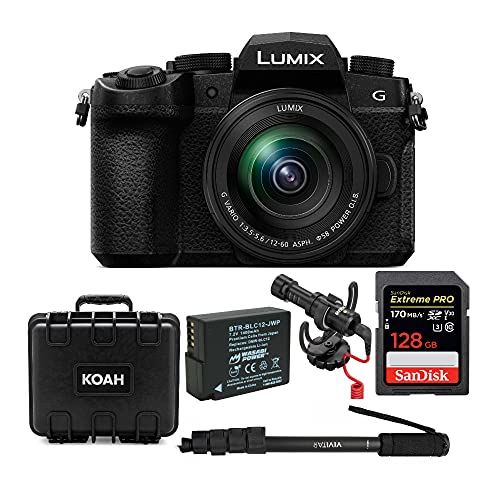 파나소닉 Panasonic Lumix DC-G95 Mirrorless Digital Camera with 12-60mm Lens Bundle Includes Rode VideoMicro, 128GB 170 MB/s Extreme Pro, Protective Hard case w/Foam, Spare Battery, 62 Monop