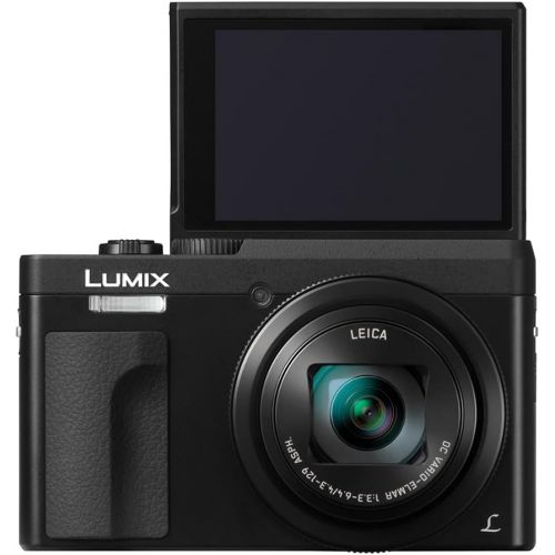 파나소닉 Panasonic LUMIX DC-ZS70K 20.3MP 4K Digital Camera (Black) with 64GB SD Card and Accessory Bundle, Panasonic Battery/Charger Pack Bundle