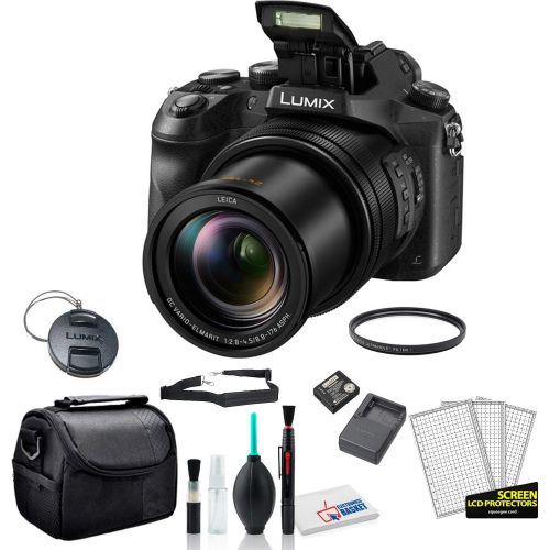 파나소닉 Panasonic Lumix DMC-FZ2500 20.1MP Digital Camera Bundle with Padded Carrying Case + LCD Screen Protectors + Cleaning Kit + More