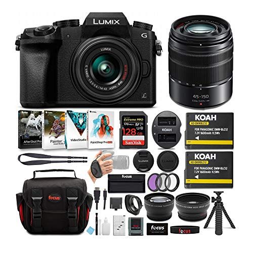 파나소닉 Panasonic LUMIX G7 Mirrorless Camera (Black) with Lens and Accessory Bundle