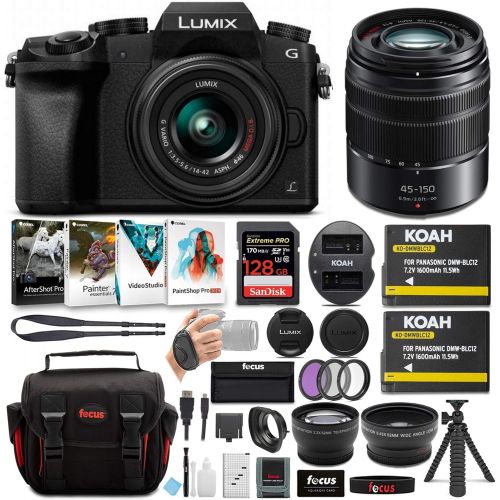 파나소닉 Panasonic LUMIX G7 Mirrorless Camera (Black) with Lens and Accessory Bundle