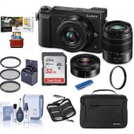 Panasonic Lumix DMC-GX85 Mirrorless Camera Black with Lumix G Vario 12-32mm f/3.5-5.6 & 45-150mm F4.0-5.6 Lenses - Bundle with Camera Case, 32GB SDHC Card, 52mm Filter Kit, Mac Sof