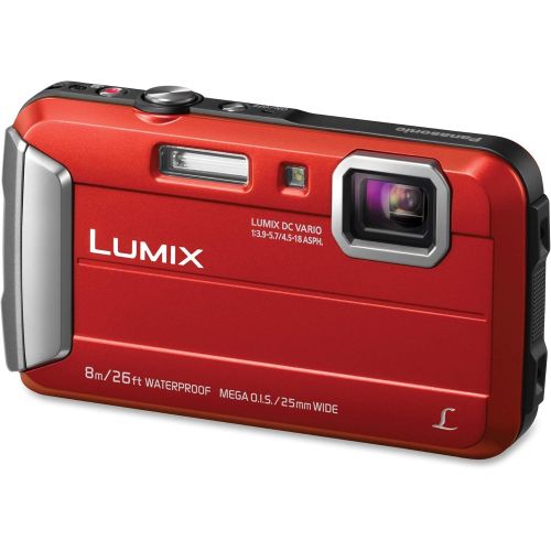 파나소닉 PANASONIC LUMIX Waterproof Digital Camera Underwater Camcorder with Optical Image Stabilizer, Time Lapse, Torch Light and 220MB Built-In Memory  DMC-TS30R (Red)