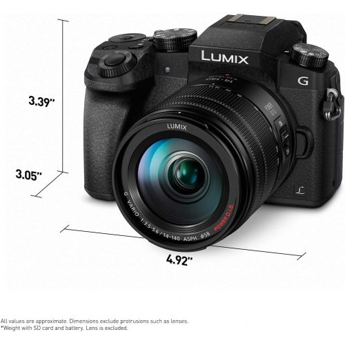 파나소닉 PANASONIC LUMIX G7 4K Mirrorless Camera, with 14-140mm Power O.I.S. Lens, 16 Megapixels, 3 Inch Touch LCD, DMC-G7HK (USA BLACK)