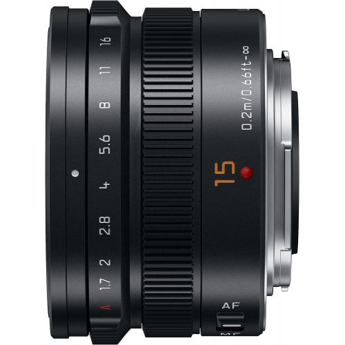 파나소닉 PANASONIC LUMIX G Leica DG SUMMILUX Lens, 15MM, F1.7 ASPH, Professional MIRRORLESS Micro Four Thirds, H-X015 (USA Black)