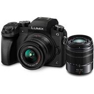 PANASONIC Lumix G7 4K Digital Mirrorless Camera Bundle with Lumix G Vario 14-42mm and 45-150mm Lenses, 16MP, 3-Inch Touch LCD, DMC-G7WK (USA Black)