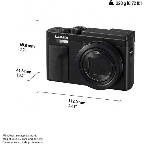 파나소닉 PANASONIC LUMIX ZS80 20.3MP Digital Camera, 30x 24-720mm Travel Zoom Lens, 4K Video, Optical Image Stabilizer and 3.0-inch Display  Point & Shoot Camera with Lecia Lens - DC-ZS80K