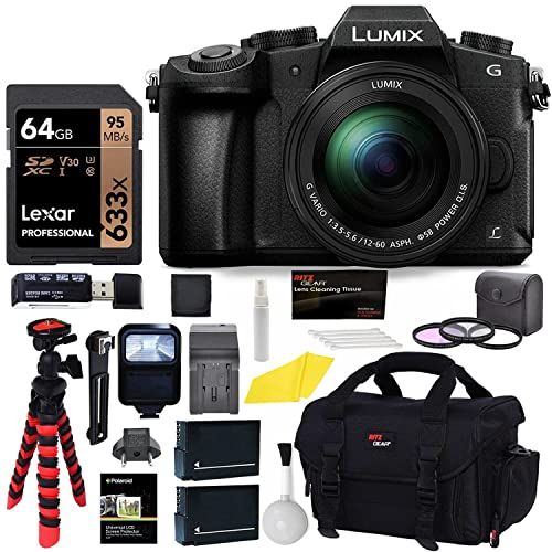 파나소닉 Panasonic LUMIX G85MK 4K Mirrorless Interchangeable Lens Camera Kit, 12-60mm Lens, Lexar U3 64GB Memory Card, 2 Spare Batteries, Charger, Bag and Accessory Bundle