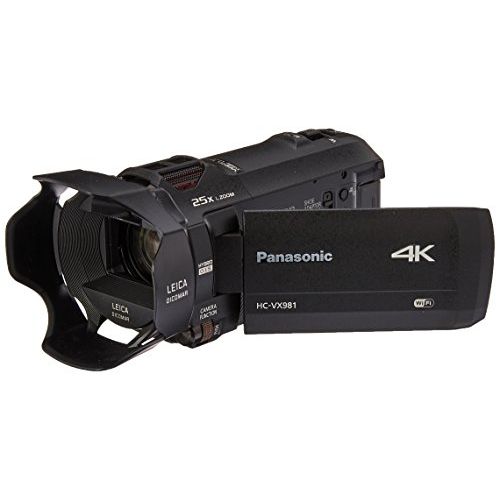 파나소닉 Panasonic 4K Ultra HD Video Camera Camcorder HC-VX981K, 20X Optical Zoom, 1/2.3-Inch BSI Sensor, HDR Capture, Wi-Fi Smartphone Multi Scene Video Capture (Black)