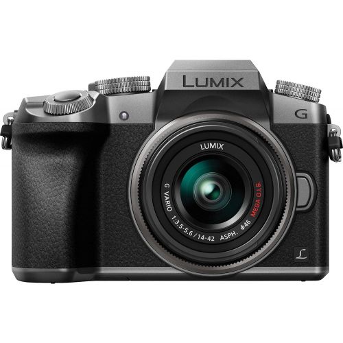 파나소닉 Panasonic LUMIX G7 Interchangeable Lens (DSLM) Camera with 14-42mm Lens (Silver) and Rode Mic Bundle (6 Items)