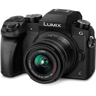 Panasonic LUMIX DMC-G7KK DSLM Mirrorless 4K Camera, 14-42 mm Lens Kit (Black) Bundle