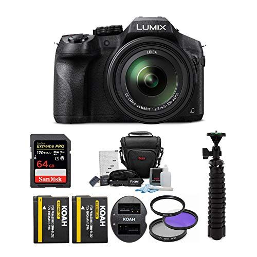 파나소닉 Panasonic DMC-FZ300K Digital Camera with Digital Slave Flash and 64GB Card Bundle