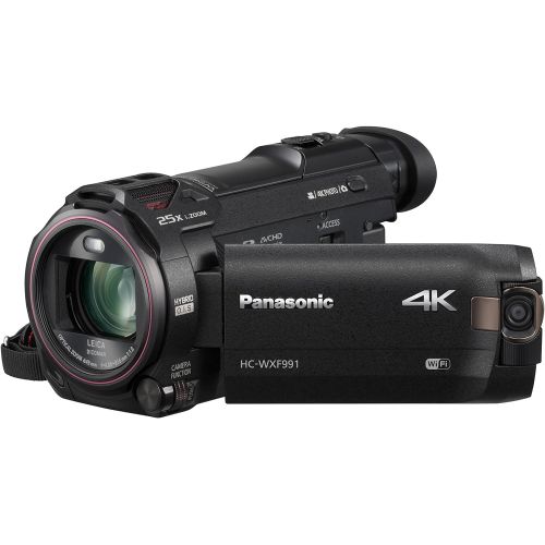 파나소닉 Panasonic 4K Cinema-Like Video Camera Camcorder HC-WXF991K, 20X Leica DICOMAR Lens, 1/2.3 BSI Sensor, 5-Axis Hybrid O.I.S, HDR Mode, EVF, WiFi, Multi Scene Video Recording (Black)