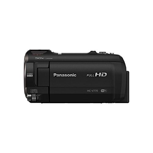 파나소닉 Panasonic Full HD Video Camera Camcorder HC-V770, 20X Optical Zoom, 1/2.3-Inch BSI Sensor, HDR Capture, Wi-Fi Smartphone Multi Scene Video Recording (Black)