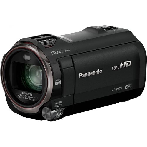 파나소닉 Panasonic Full HD Video Camera Camcorder HC-V770, 20X Optical Zoom, 1/2.3-Inch BSI Sensor, HDR Capture, Wi-Fi Smartphone Multi Scene Video Recording (Black)