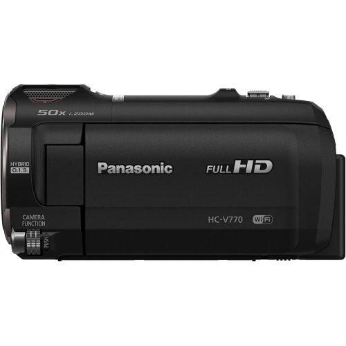 파나소닉 Panasonic Full HD Video Camera Camcorder HC-V770, 20X Optical Zoom, 1/2.3-Inch BSI Sensor, HDR Capture, Wi-Fi Smartphone Multi Scene Video Recording (Black)