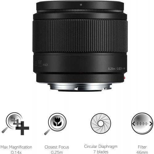파나소닉 Panasonic LUMIX H-H025E-K 25 mm Micro Four Thirds Camera Lens for G Series - Black