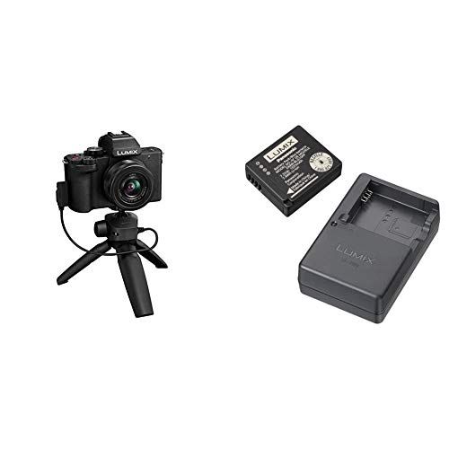 파나소닉 Panasonic Lumix G1004k CameraMirrorless CameraVlogging CameraMicro Four Thirds 4K 24p 30p VideoTripod Grip DC-G100VK (Black) with DMW-ZSTRV Lumix Battery & External Charger Travel