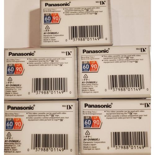 파나소닉 Panasonic AY-DVM60EJ5P MiniDV Tapes (60 Minute, Pack of 5)