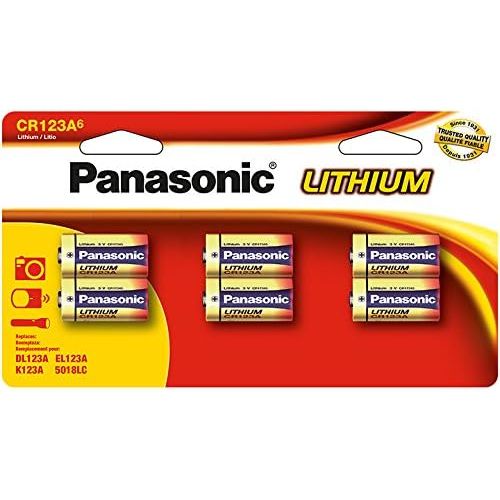 파나소닉 Panasonic Lithium CR-123A 3V Batteries for Flashlights, Digital Cameras, Toys, & Alarm Systems, 6 pack (CR-123PA/6B)