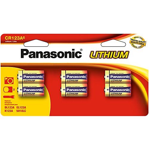 파나소닉 Panasonic Lithium CR-123A 3V Batteries for Flashlights, Digital Cameras, Toys, & Alarm Systems, 6 pack (CR-123PA/6B)