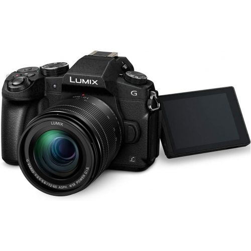 파나소닉 Panasonic LUMIX G85 Mirrorless Camera with 12-60mm Lens, Koah Microphone, 64GB SDXC Memory Card, Battery and Dual Charger and Camera Bag Bundle (5 Items)