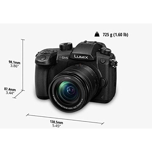 파나소닉 Panasonic LUMIX DC-GH5MEB-K Compact System Mirrorless Camera with 12-60 mm Lens - Black