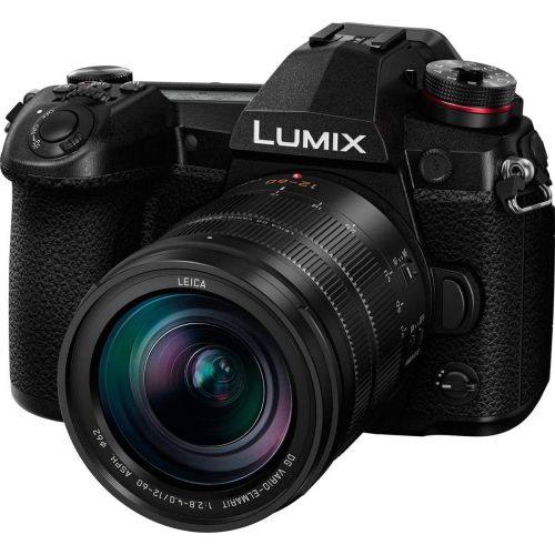 파나소닉 Panasonic Lumix G9 Mirrorless Camera, Black with Lumix G Leica DG Vario-Elmarit 12-60mm F/2.8-4.0 Lens - Bundle with Case, 64GB SDHC U3 Card, Spare Battery, Tripod, Remote Shuter R