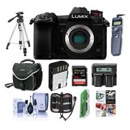 Panasonic Lumix G9 Mirrorless Camera Body, Black - Bundle with 64GB SDHC U3 Card, Spare Battery, Camera Case, Tripod, Remote Shuter Release, Dual Charger, Cleaning Kit, Software Pa