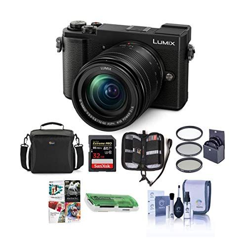 파나소닉 Panasonic Lumix DC-GX9 20.3MP Mirrorless Camera with 12-60mm F3.5-5.6 Lens, Black - Bundle with Camera Bag, 32GB SDHC U3 Card, Cleaning Kit, Memory Wallet, Card Reader, 58mm Filter