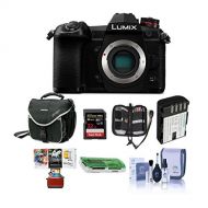 Panasonic Lumix G9 Mirrorless Camera Body, Black - Bundle with 32GB SDHC U3 Card, Spare Battery, Camera Case, Cleaning Kit, Memory Wallet, Card Reader, Mac Software Package