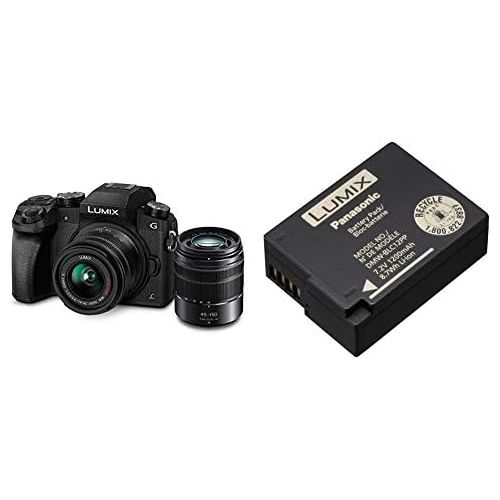 파나소닉 PANASONIC Lumix G7 4K Digital Mirrorless Camera Bundle with Lumix G Vario 14-42mm and 45-150mm Lenses with DMW-BLC12 Lithium-Ion Battery Pack