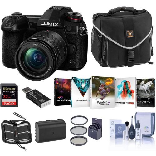파나소닉 Panasonic Lumix G9 4K Mirrorless Camera with Lumix G Vario 12-60mm f/3.5-5.6 Lens, Bundle with Free Accessories & PC Software Suite
