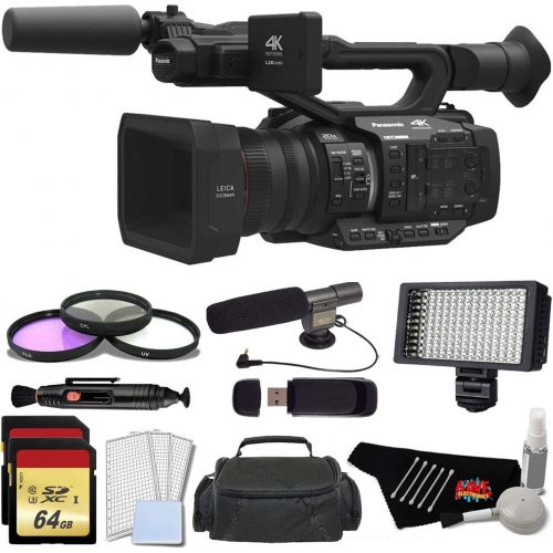 파나소닉 Panasonic AG-UX180 4K Premium Professional Camcorder with 128GB Memory Card, Filter Kit, Professional Microphone, LED Video Light, and Standard Accessories