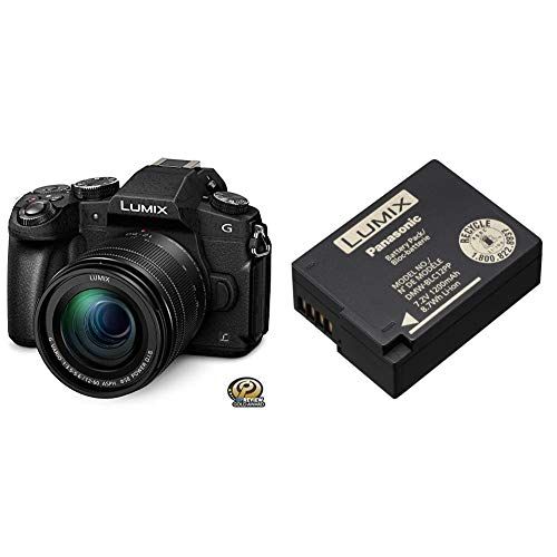 파나소닉 Panasonic Lumix G85 4K Digital Camera, 12-60mm Power O.I.S. Lens and Touch LCD, DMC-G85MK (Black) with DMW-BLC12 Lithium-Ion Battery Pack