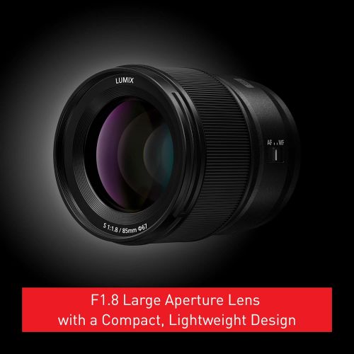 파나소닉 PANASONIC LUMIX S Series Camera Lens, 85mm F1.8 L Mount Interchangeable Lens for Mirrorless Full Frame Digital Cameras, S-S85, Black