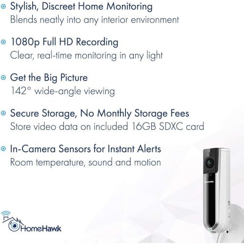 파나소닉 Panasonic HomeHawk Indoor Full HD 1080p Home Monitoring Camera
