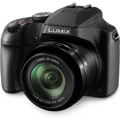 파나소닉 Panasonic Lumix DC-FZ80 Digital Camera (DC-FZ80K) - Bundle - with LED Video Light + Digital Flash + Soft Bag + 12 Inch Flexible Tripod + Cleaning Set + 55mm UV Filter