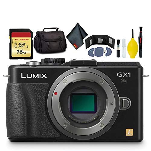 파나소닉 Panasonic LUMIX DMC-GX1 Mirrorless Micro Four Thirds Digital Camera-KitBox-NoLens (Black) - Battery Pack - Battery Charger - 16GB Card - Card Wallet - Reader - Soft CASE + More