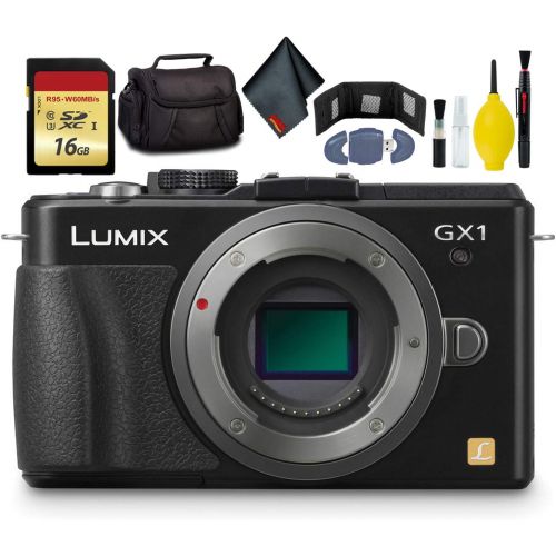 파나소닉 Panasonic LUMIX DMC-GX1 Mirrorless Micro Four Thirds Digital Camera-KitBox-NoLens (Black) - Battery Pack - Battery Charger - 16GB Card - Card Wallet - Reader - Soft CASE + More