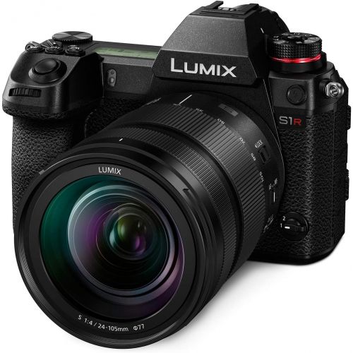 파나소닉 Panasonic LUMIX S1R Full Frame Mirrorless Camera with 47.3MP MOS High Resolution Sensor, 24-105mm F4 L-Mount S Series Lens, 4K HDR Video and 3.2” LCD - DC-S1RMK