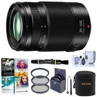 Panasonic Lumix G X Vario 35-100mm F2.8 II ASPH Professional Lens, Mirrorless Micro Four Thirds Mount, Power Optical I.S. H-HSA35100 Bundle with Filters, Case, PC Software, LensPen