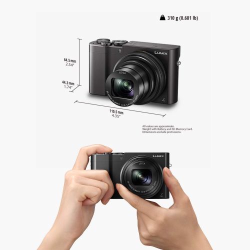 파나소닉 PANASONIC LUMIX ZS100 4K Digital Camera, 20.1 Megapixel 1-Inch Sensor 30p Video Camera, 10X LEICA DC VARIO-ELMARIT Lens, F2.8-5.9 Aperture, HYBRID O.I.S. Stabilization, 3-Inch LCD,