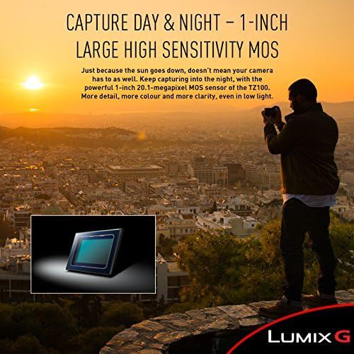 파나소닉 PANASONIC LUMIX ZS100 4K Point and Shoot Camera, 10X LEICA DC Vario-ELMARIT F2.8-5.9 Lens with Hybrid O.I.S., 20.1 Megapixels, 1 Inch High Sensitivity Sensor, 3 Inch LCD, DMC-ZS100