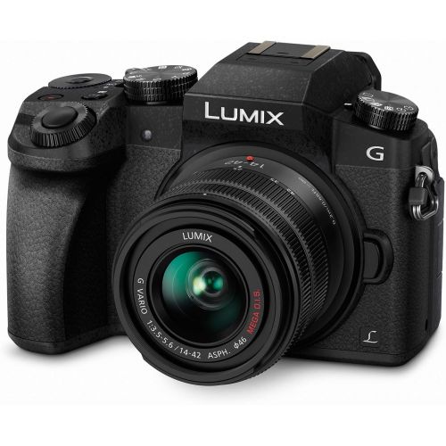 파나소닉 Panasonic Lumix G7 4K Digital Camera, with Lumix G VARIO 14-42mm Mega O.I.S. Lens, 16 Megapixel Mirrorless Camera, 3-Inch LCD, DMC-G7KK (Black)