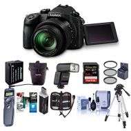 Panasonic Lumix DMC-FZ1000 Digital Camera - Bundle with 64GB SDXC Card, Case, Spare Battery, Tripod, Flashpoint Zoom-Mini TTL R2 Flash, Remote Shutter Release, 62mm Filter Kit, Sof